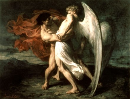 Jacob lutte avec l'ange_Alexandre Louis Leloir
