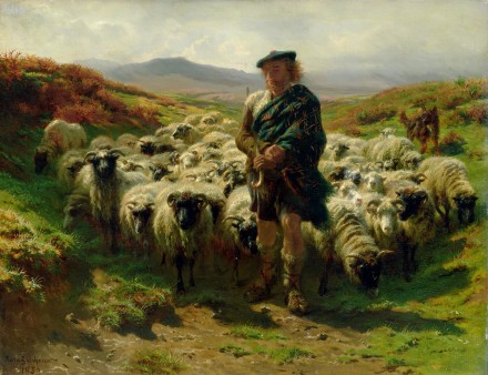 XKH141034 The Highland Shepherd, 1859 (oil on canvas); by Bonheur, Rosa (1822-99); 49x63 cm; Hamburger Kunsthalle, Hamburg, Germany; French, out of copyright